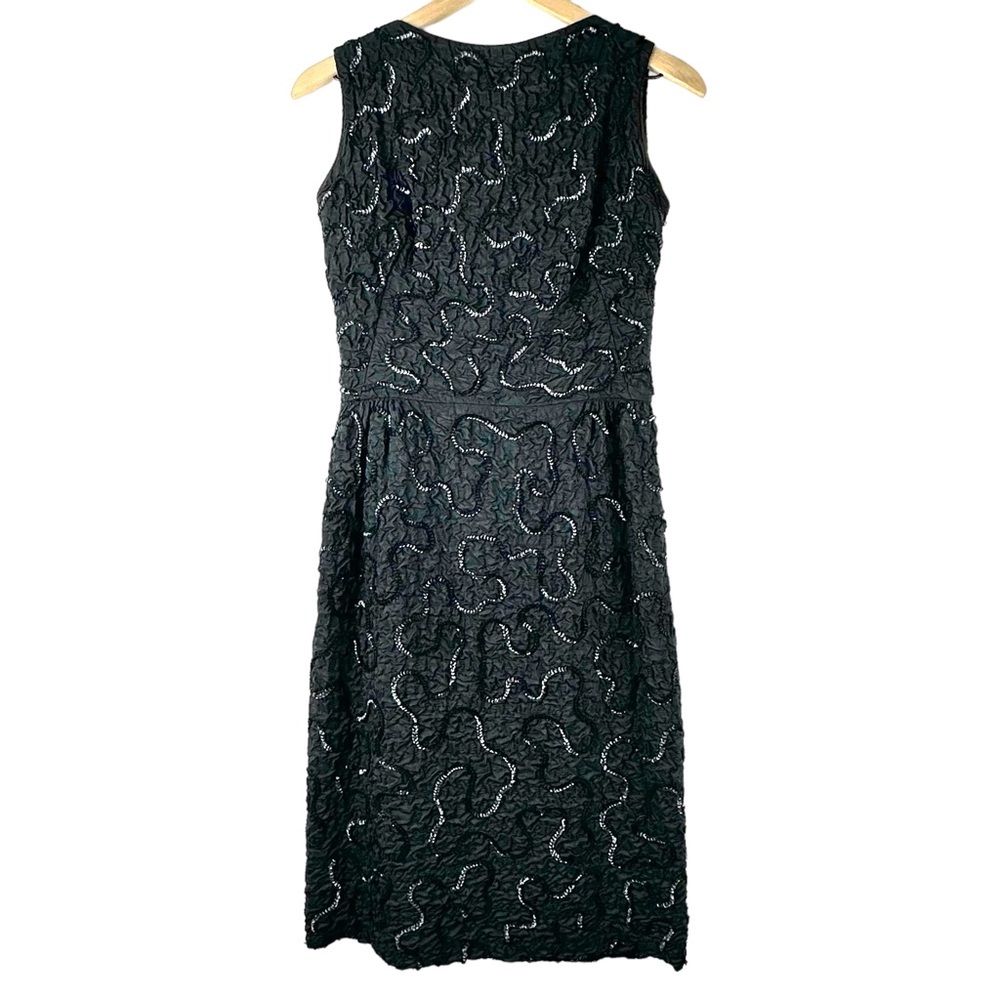 Vintage Dress 1950’s Womens 8 Anita Modes Sleeveless Sequins Cocktail Black